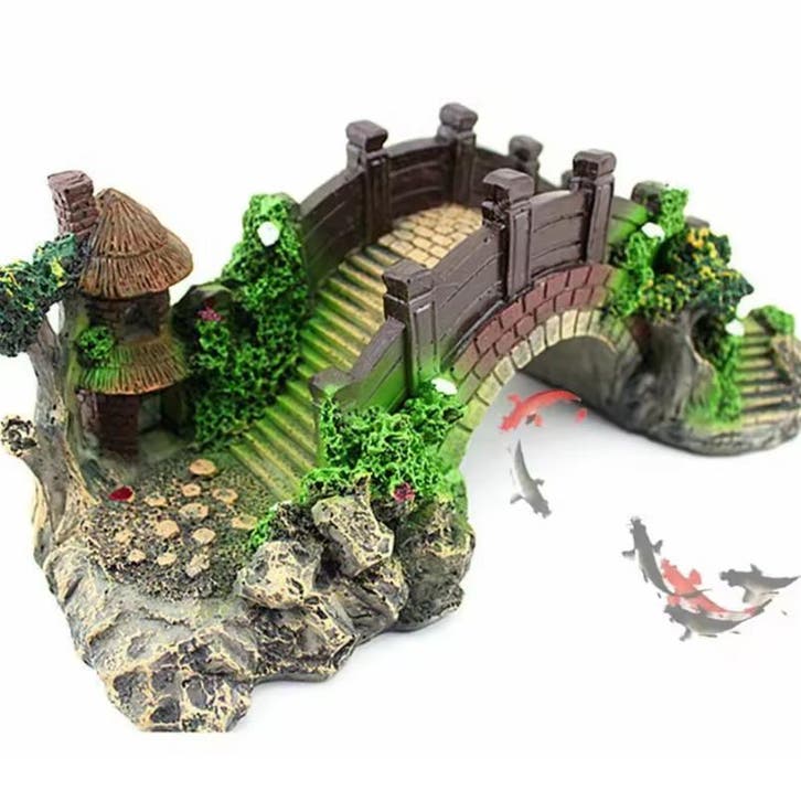 Aquarium Brug Decoratie Hars Prieel Rotstuin Ornament, Dieren en Toebehoren, Vissen | Aquaria en Toebehoren, Nieuw, Verzenden