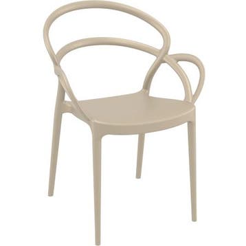 (MDK-107540) Siesta Mila stoel Taupe, Huis en Inrichting, Stoelen, Ophalen of Verzenden, Nieuw