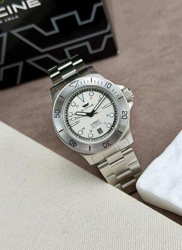 Glycine - Combat Sub Automatic Date Silver - GL0533 - Heren, Nieuw