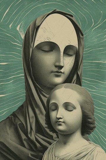 CREATIVE_HUB - MADONNA WITH CHILD IN RENE MAGRITTE STYLE