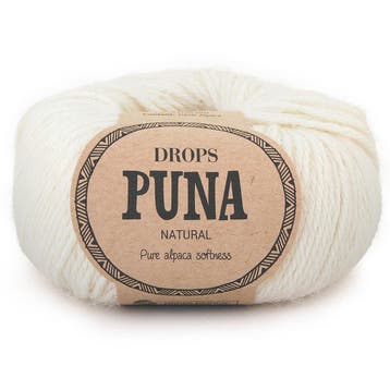 DROPS Puna Uni Colour - 01 naturel - Wol Garen, Ophalen of Verzenden, Nieuw