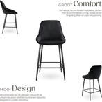 2dekans | tectake® - Set van 2 Barkrukken Siera -, Huis en Inrichting, Stoelen, Ophalen of Verzenden, Zo goed als nieuw, Zwart