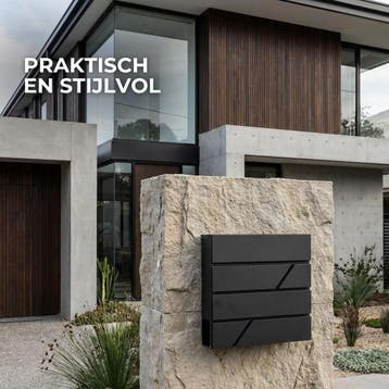 ParcelXL Brievenbus - Wandbrievenbus - Zwart, Verzenden, Nieuw, Rvs