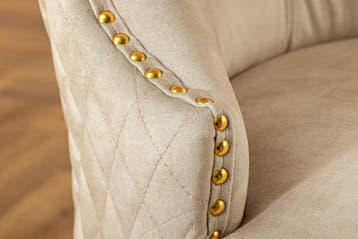Barokke stoel CASTLE DELUXE beige fluweel goud roestvrij, Ophalen of Verzenden, Nieuw