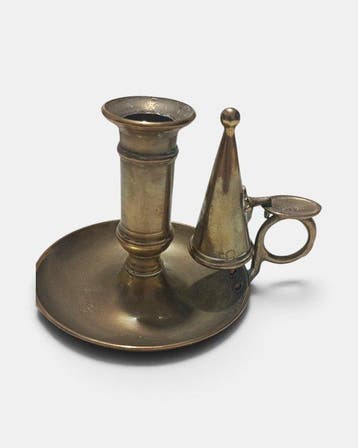 Kaarsenhouder - Verguld messing - Antieke kandelaar /