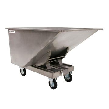 Kantelbak 900 liter met rubber wielen Roestvrij Staal, Zakelijke goederen, Kantoor en Winkelinrichting | Magazijn, Stelling en Opslag