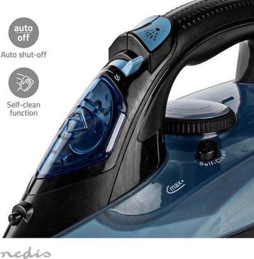 Nedis Stoomstrijkijzer - 2600 W - 25 g/m - Stoomstoot - Kera, Verzenden, Zo goed als nieuw