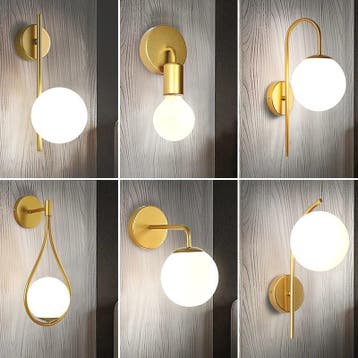 LED Glazen Bol Wandlamp Metaal Goud of Zwart, Huis en Inrichting, Lampen | Wandlampen, Verzenden, Nieuw