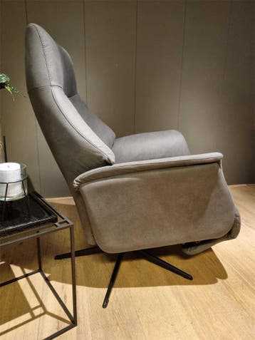Relaxfauteuil Vorden microvezelstof antraciet handbediening, Huis en Inrichting, Fauteuils, Nieuw, 75 tot 100 cm, Ophalen of Verzenden