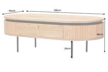 Salontafel ATELIER 120 cm, natuurlijke eikenhoutlook met, Ophalen of Verzenden, Nieuw