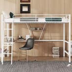Metalen Hoogbed 90x200 cm met Bureau en Plank, Verzenden, Nieuw