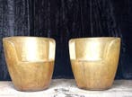 Stoel - Hars, Goud - Set twee sculpturale stoelen, Nieuw