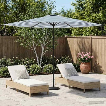 vidaXL Tuinparasol 300 x 300 cm Polyester Rechthoekig Blauw, Verzenden, Nieuw, 2 tot 3 meter