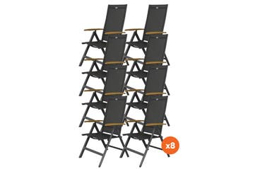 Set van 8 - Hartman Napoli verstelbare stoel - Teak, Tuin en Terras, Verzenden, Nieuw, Overige materialen