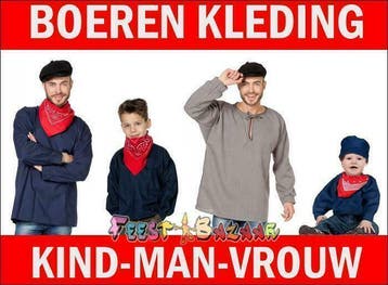 Boerenkleding Boerenkiel Man Vrouw Zakdoek Schort Kiel Boer, Ophalen of Verzenden, Nieuw, Overige maten