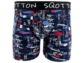 Boxershort - SQOTTON® - Stars - Marineblauw, Verzenden