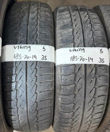 2x 185-70-14 Viking Zomer 2x 5mm €35 Per Band 185 70 14, Ophalen, 14 inch, Gebruikt, 185 mm