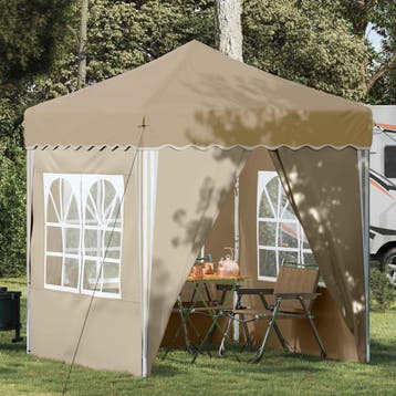 vidaXL Pop-up partytent 195 x 195 x 245 cm Crèmekleurig, Verzenden, Nieuw, Partytent