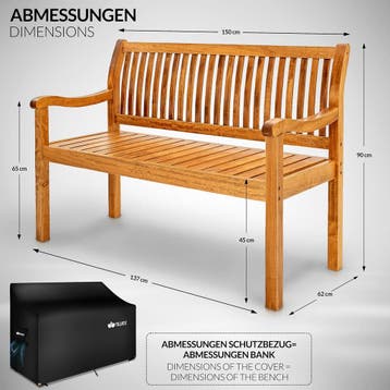 tillvex Houten tuinbank, 3-4-zits incl. afdekking, weerbeste, Verzenden, Zo goed als nieuw