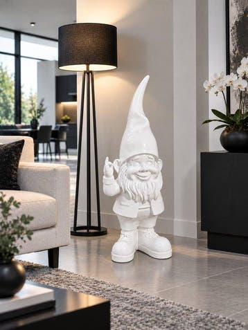 Beeld, garden statue 95 cm high gnome pin hat - 95 cm -
