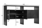 Dressoir 140x75x35 cm – Kast met 4 Deuren en 2 Open Vakken, Huis en Inrichting, Kasten | Buffetkasten, Verzenden, Nieuw
