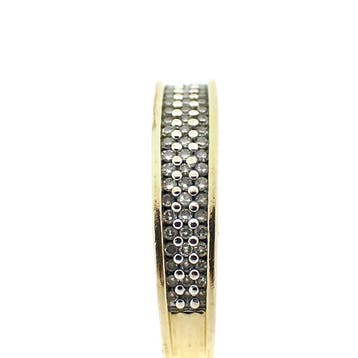 Gouden pavéring met diamanten; 0,37 ct., 18 tot 19, Gebruikt, Ophalen of Verzenden, Met edelsteen
