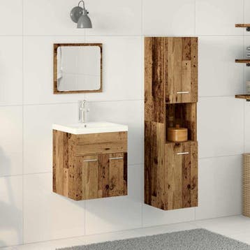 vidaXL Badkamermeubelset 4 st Oud Hout Bewerkt hout, Verzenden, Nieuw, Overige typen