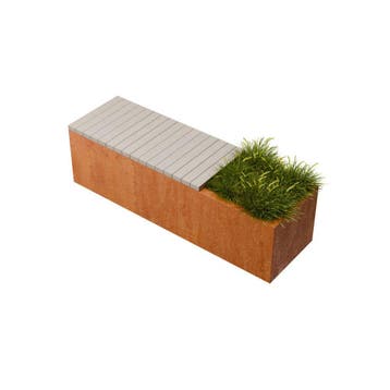 Geroba Florisa C4 hardhouten zitbank met plantenbak, Verzenden, Nieuw