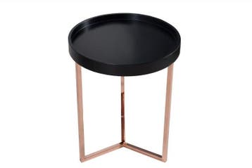Extravagante bijzettafel MODULAR 40cm mat zwart koper rond, Ophalen of Verzenden, Nieuw