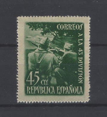 Spanje 1938 - Rara 43 Divisie - kleurfout - Edifil nº 787cc, Gestempeld