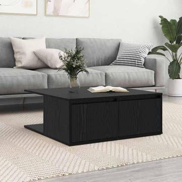 vidaXL Salontafel Zwart eiken 80 x 80 x 31 cm Bewerkt hout, Verzenden, Nieuw, Overige houtsoorten, 50 tot 100 cm