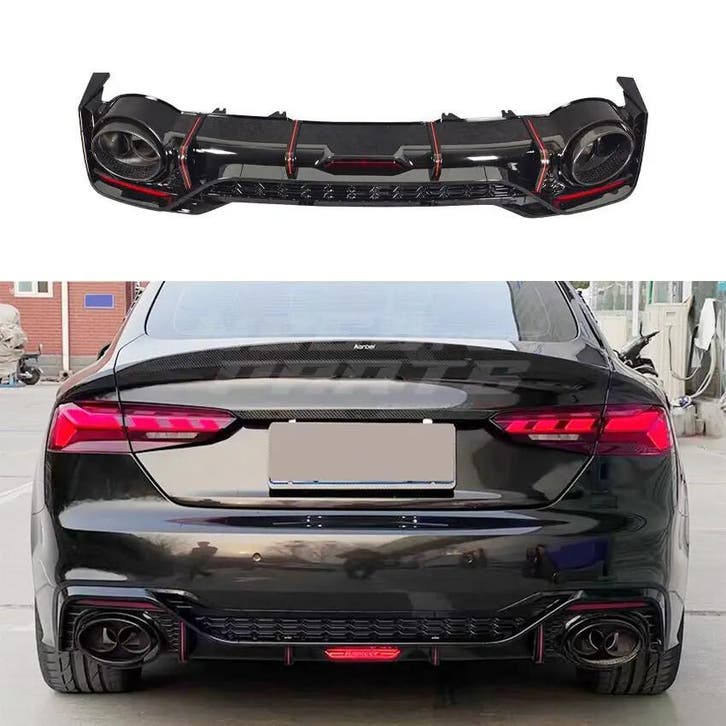 LED Diffuser With Black Exhaust Tips Voor Audi A5 S Line/S5, Auto-onderdelen, Carrosserie en Plaatwerk, Ophalen of Verzenden