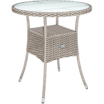 Polyrotan Balkontafel Crème Ø60cm (Tuin en Terras), Verzenden, Nieuw