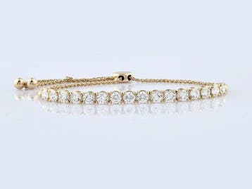 Armband - 14 karaat Geel goud - 2.92ct. tw. Diamant, Sieraden, Tassen en Uiterlijk, Armbanden, Nieuw