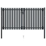 vidaXL Dubbele poort met deur staal 300x175 cm antraciet, Tuin en Terras, Tuinpoorten, Verzenden, Nieuw