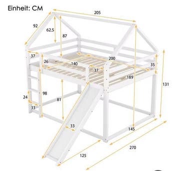 Stapelbed 140x200 cm met Glijbaan en Ladder voor Kinderen, Verzenden, Nieuw