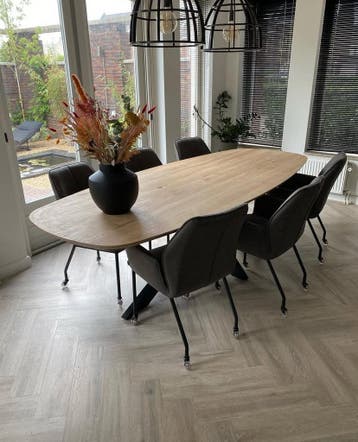 eiken eettafels - de allerlaagste prijs !!VOORJAARSKORTING!!, Verzenden, Nieuw, Eikenhout