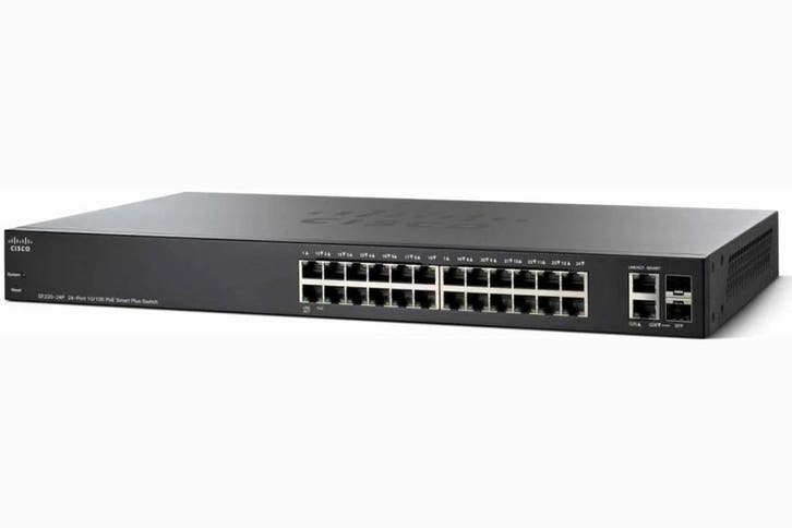 Cisco SF220-24P 24-Port Fast Ethernet PoE Smart Plus Switch, Computers en Software, Netwerk switches, Zo goed als nieuw, Ophalen of Verzenden