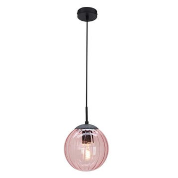 Retro hanglamp roze, Rifka, Ophalen of Verzenden, Nieuw, Glas, Retro