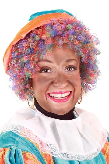 Pieten Pruik Regenboog Krullen met Gratis 2x Haarnetje Gekle, Ophalen of Verzenden, Nieuw