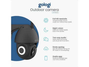 Gologi Superior Outdoorcamera - Beveiligingscamera met, Audio, Tv en Foto, Videobewaking, Verzenden, Nieuw