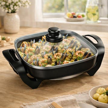 2dekans | Skoov Hapjespan – 2-in-1 Elektrische BBQ Grill met, Ophalen of Verzenden, Zo goed als nieuw