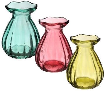 Tafelvaasjes hyacint vaasje fleur ø7 cm hoogte 9 3 stuks, Ophalen of Verzenden, Nieuw