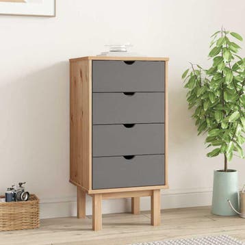 vidaXL Ladekast OTTA 45x39x90 cm massief grenenhout bruin en, Verzenden, Nieuw