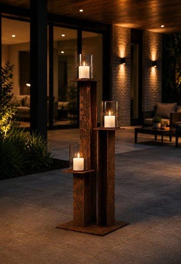 Stalewski Metal - sculptuur, Metall Kerzenständer - 70 cm -