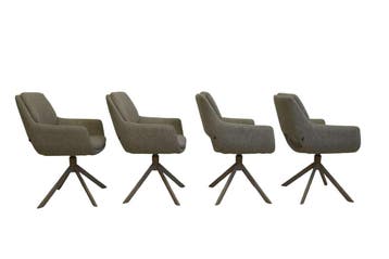 Set van 4 moderne Design kuipstoelen met armleuning – draaib, Huis en Inrichting, Fauteuils, Ophalen of Verzenden, Nieuw