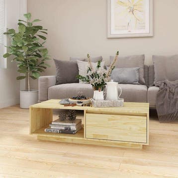 vidaXL Salontafel 110x50x33,5 cm massief vurenhout, 100 tot 150 cm, Verzenden, Nieuw, 50 tot 100 cm