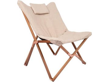 Bo-Camp Bloomsbury - Relaxstoel - Inklapbaar - Beige, Verzenden, Zo goed als nieuw