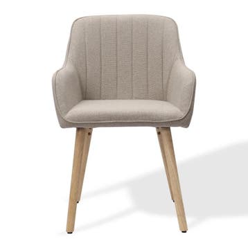 Eetkamerstoelen - Set van 2 - Met armleuning - Kaki - HMLUXU, Verzenden, Zo goed als nieuw