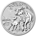 Lunar III - Year of the Ox - 5 oz 2021 (5.838 oplage), Verzenden, Losse munt, Zilver